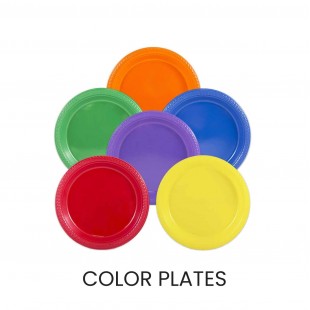 Plates (colored, universal) 240 in (min. 700 pcs)