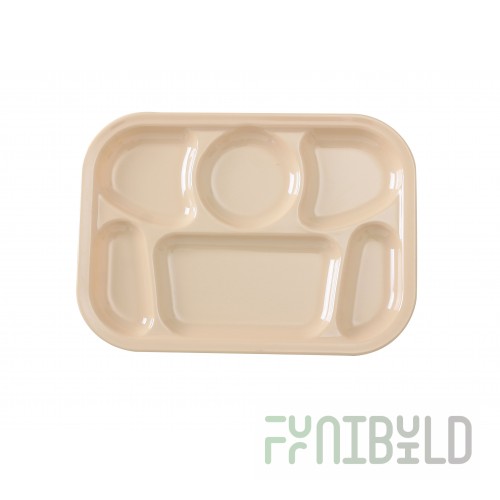 Yanco NS-803T 13 Inch Tan Heavy Weight Melamine Compartment Platter