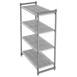 Cambro EXMU184870V4480 48 Inch 4 Tier Shelving Unit with Antimicrobial Protection Gray