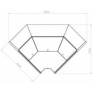 Internal corner 90º GC 110 VM-6 wenge (VKhSu-2 Carboma GC110 internal 90) dynamics, 1270x1270x1200mm, 0...+7 for the Pole showcase