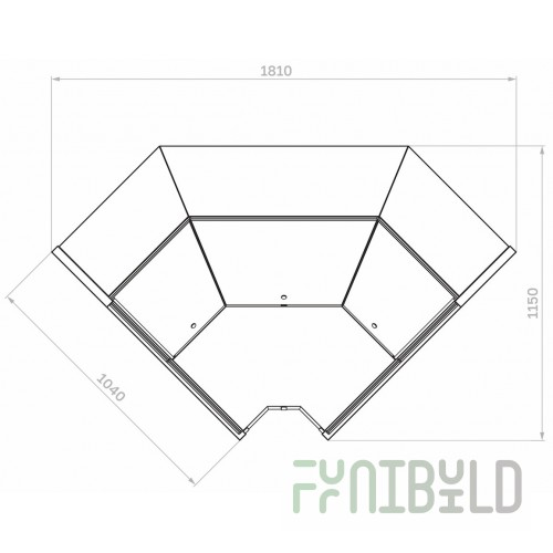 Internal corner 90º GC 110 VM-6 wenge (VKhSu-2 Carboma GC110 internal 90) dynamics, 1270x1270x1200mm, 0...+7 for the Pole showcase