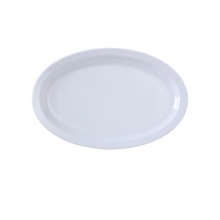 Yanco NS-512W 12 Inch Melamine Platter Narrow Rim White Heavyweight