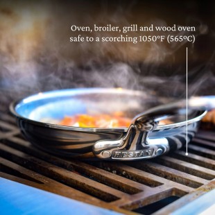 JB Prince S491 22 8.5 Inch Hestan Nanobond Open Skillet with Revited Handle