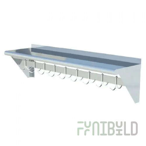 Sapphire Manufacturing SMWP-1236 Overshelf With Pot Rack Wall-mounted 36
