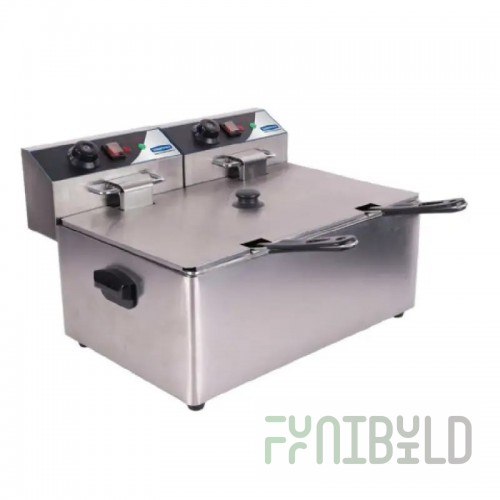 Sapphire Manufacturing SE-ECFR32 Sapphire Fryer Double Electric Countertop 32 Lb Capacity