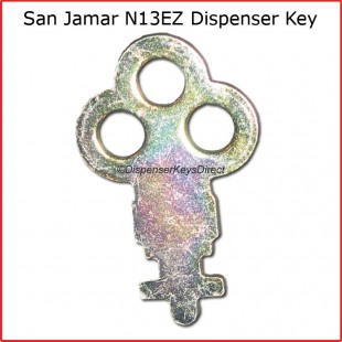 San Jamar N13EZ 1 1/4 Inch Key for Paper Dispensers Steel Zinc-plated
