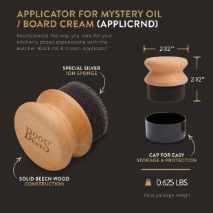 John Boos MYSCRMAPP 21 Oz with Round Applicator and Cream for Wood Care
