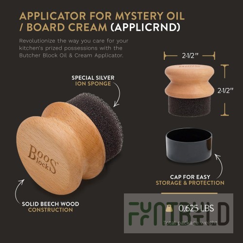 John Boos MYSCRMAPP 21 Oz with Round Applicator and Cream for Wood Care