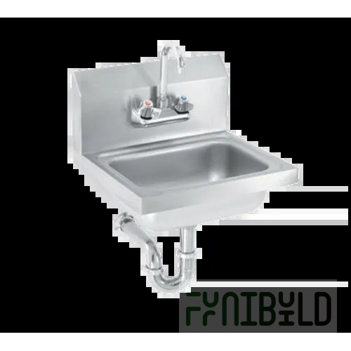 Vollrath K1410-CP 17 Inch Hand Sink Wall Mounted Stainless Steel with Faucet