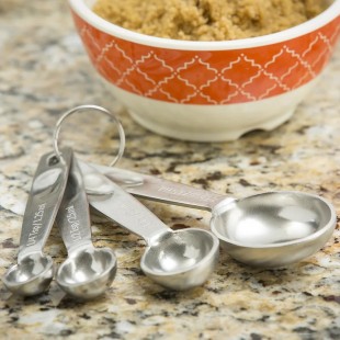 Tablecraft 722 1/4 to 1 Tablespoon Measuring Spoon Set Stainless Steel