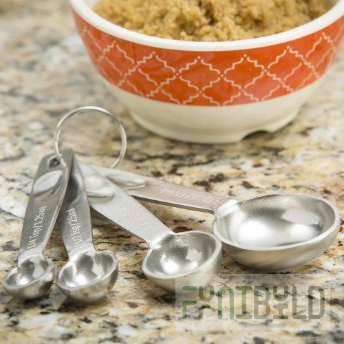 Tablecraft 722 1/4 to 1 Tablespoon Measuring Spoon Set Stainless Steel