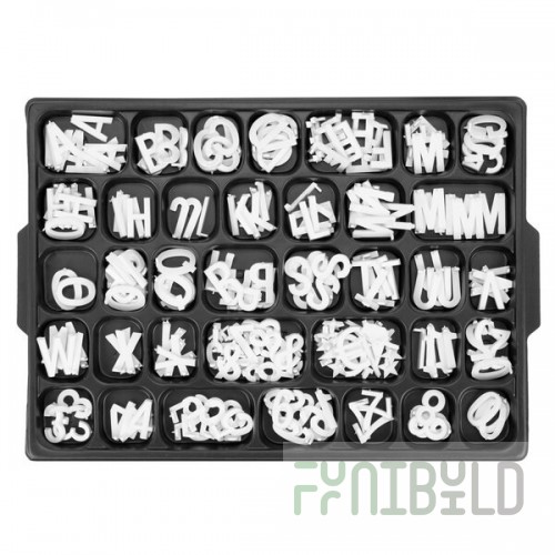 Aarco HF1.0 1 Inch Helvetica Letter Set Injection Molded White