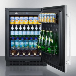 Summit FF708BLSS 24 Inch 5.1 cu.ft All-Refrigerator with Black Exterior