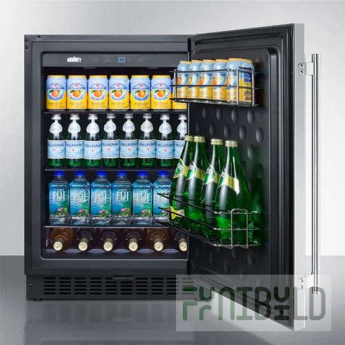 Summit FF708BLSS 24 Inch 5.1 cu.ft All-Refrigerator with Black Exterior