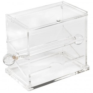 Tablecraft 226 3-1/2 Inch Clear Acrylic Stir Stick Dispenser with Quick Access