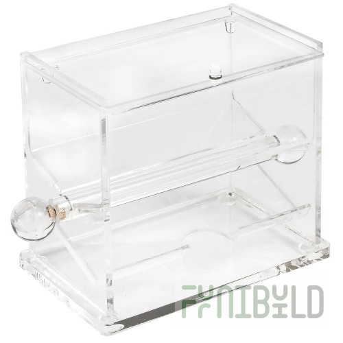 Tablecraft 226 3-1/2 Inch Clear Acrylic Stir Stick Dispenser with Quick Access