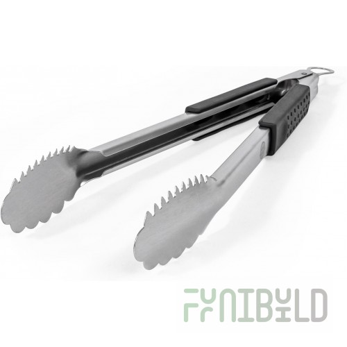 Tablecraft 4016BK 16 Inch Locking Tongs Heat Resistant Stainless Steel Black