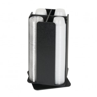 Dispense Rite RCLO-SM-4BT 7 Inch Black Portion Cup and Lid Organizer Polystyrene