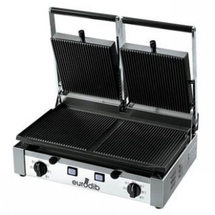 Eurodib PDR3000220 Eurodib Panini Grill Double Ribbed Top & Bottom