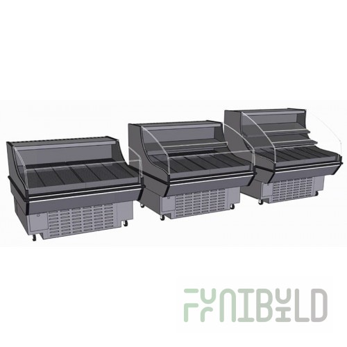 Hussmann Q1-DC-6 72 Inch Deli Service Case Refrigerated Curved Glass Stainless Steel