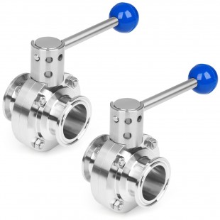 Crown Steam BV-2 2 Inch Manual Butterfly Valve Stainless Steel with Corrosion Resistant Finish