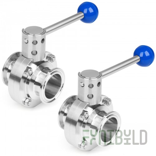 Crown Steam BV-2 2 Inch Manual Butterfly Valve Stainless Steel with Corrosion Resistant Finish
