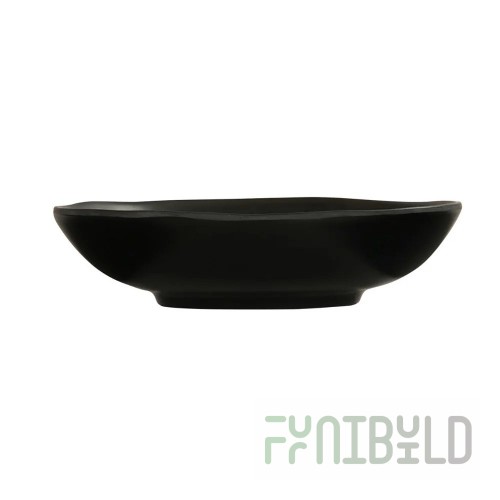 Cal Mil 24030-8-13 24oz Hand Thrown Bowl Dishwasher Safe Melamine Black