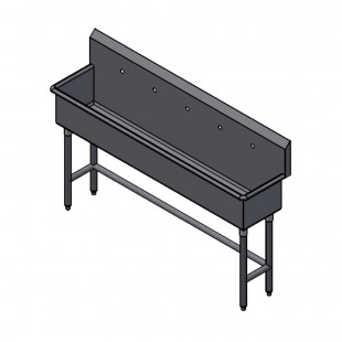 Winholt WS1T6914DP12-KT Trough Sink 17.4