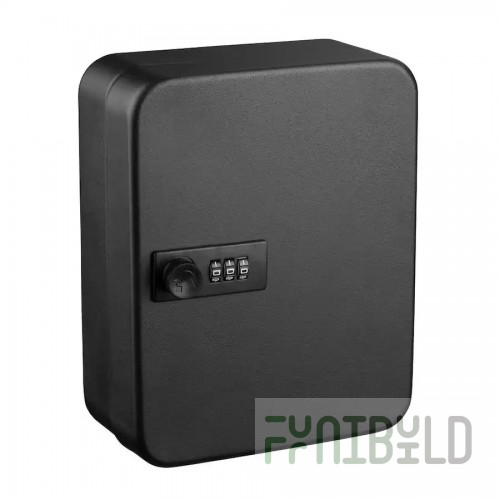 Alpine Industries ADI682-30-BLK Steel Key Cabinet 30 Key Capacity Combination Lock Black Finish