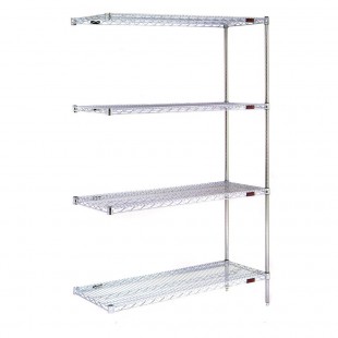 Eagle A4-74-2148C 48 Inch 4-tier Add-On Shelving Unit Wire Chrome Finish