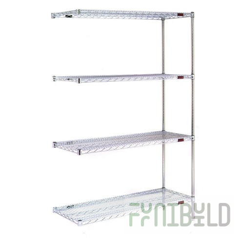 Eagle A4-74-2148C 48 Inch 4-tier Add-On Shelving Unit Wire Chrome Finish