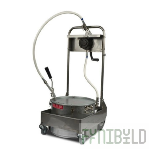 MirOil USA 75HS-79201 Oil Filter Machine/Discard Trolley Hand Operated Oil Pump 2-way For Countertop Fryers For Oil Capacity To 75 Lb.