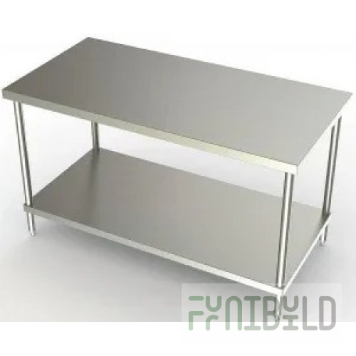 AERO Manufacturing 3TWMS-2424 24 Inch 16 Gauge Work Table with Backsplash Stainless Steel