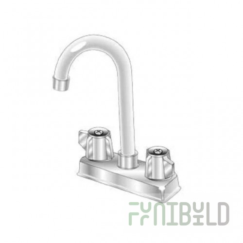 AERO Manufacturing S-65 4 Inch Gooseneck Spout Deck Mount Faucet