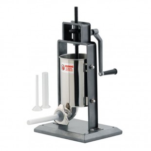 Matfer N5700 12 Inch Manual Vertical Sausage Stuffer Stainless Steel with 3 Funnels