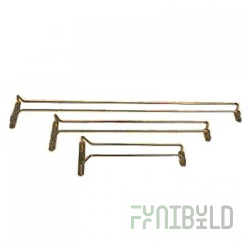Admiral Craft BRGH-10/PKG 10 Inch Glass Hanger for Undershelf Storage Wire Brass Plated