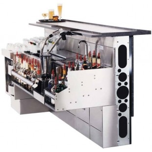 Glastender C-MD-38 Modular Bar Die Galvanized Steel Structure with Stainless Steel Finish