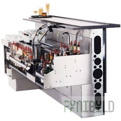 Glastender C-MD-38 Modular Bar Die Galvanized Steel Structure with Stainless Steel Finish