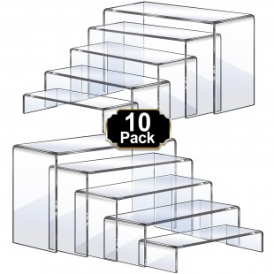 Cal Mil 22377-1 4 Inch Display Riser Shelf Plastic Clear with Non-slip Feet Cal Mil 22377-1 4 Inch Display Riser Shelf Plastic Clear with Non-slip Feet