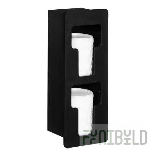 Dispense-Rite Black Polystyrene 2-Section Built-In Vertical Lid Organizer FMVL-2