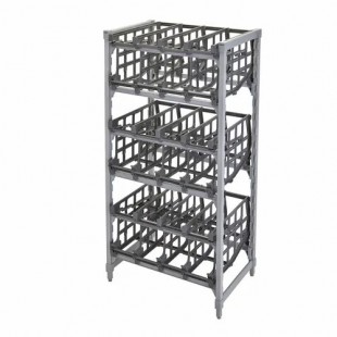 Cambro EXA213064V4480 30 Inch 4 Tier Stationary Add-On Unit Gray Plastic