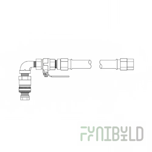 Pitco B8003106 1 Inch 48 Inch Gas Connector Hose with Shutdown 390000 BTU