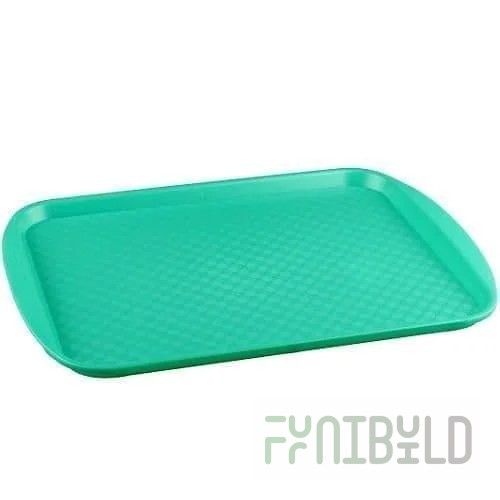 Plastic rectangular tray 450x350x20mm (green) art. 422106609, 12 pcs. in pack.