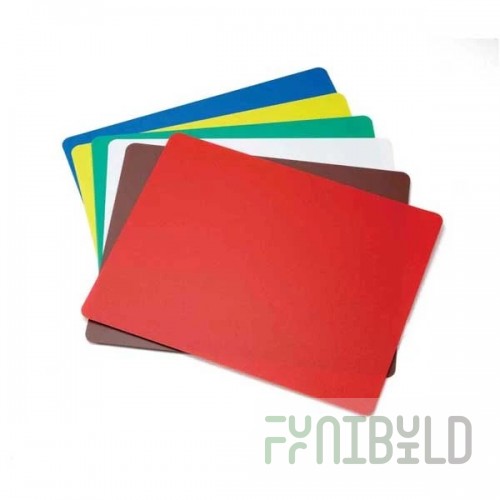 Tablecraft FCB1218A 12 Inch Cutting Mat Flexible Assorted Polyethylene 6 Packs