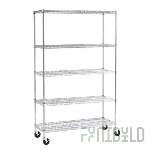 Eagle 1848Z63-5 48 Inch 5 Tier Wire Shelving Unit with Zinc Finish