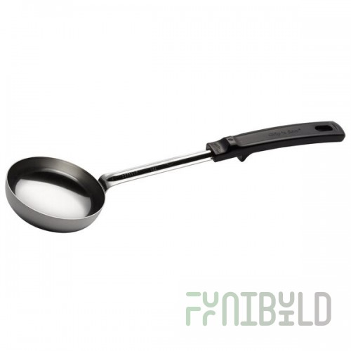 Vollrath 61174 5 Oz Spoon Solid Stainless with Grip N Serv Black Handle