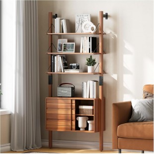 1880 Hospitality MBS3624D 36 Inch Display Bookshelf Dark Wood Finish