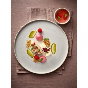 BauscherHepp RP-08-38-SS4220370 32 Oz. Small Rectangular Bento Dinner Plate Glass Pink White