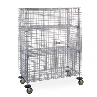 1880 Hospitality FMSEC24363 36 Inch Mobile Security Unit Wire with Chrome Finish