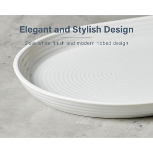 Stanton Trading STNR-19 12-1/2 Inch Oval Ceramic Platter American White